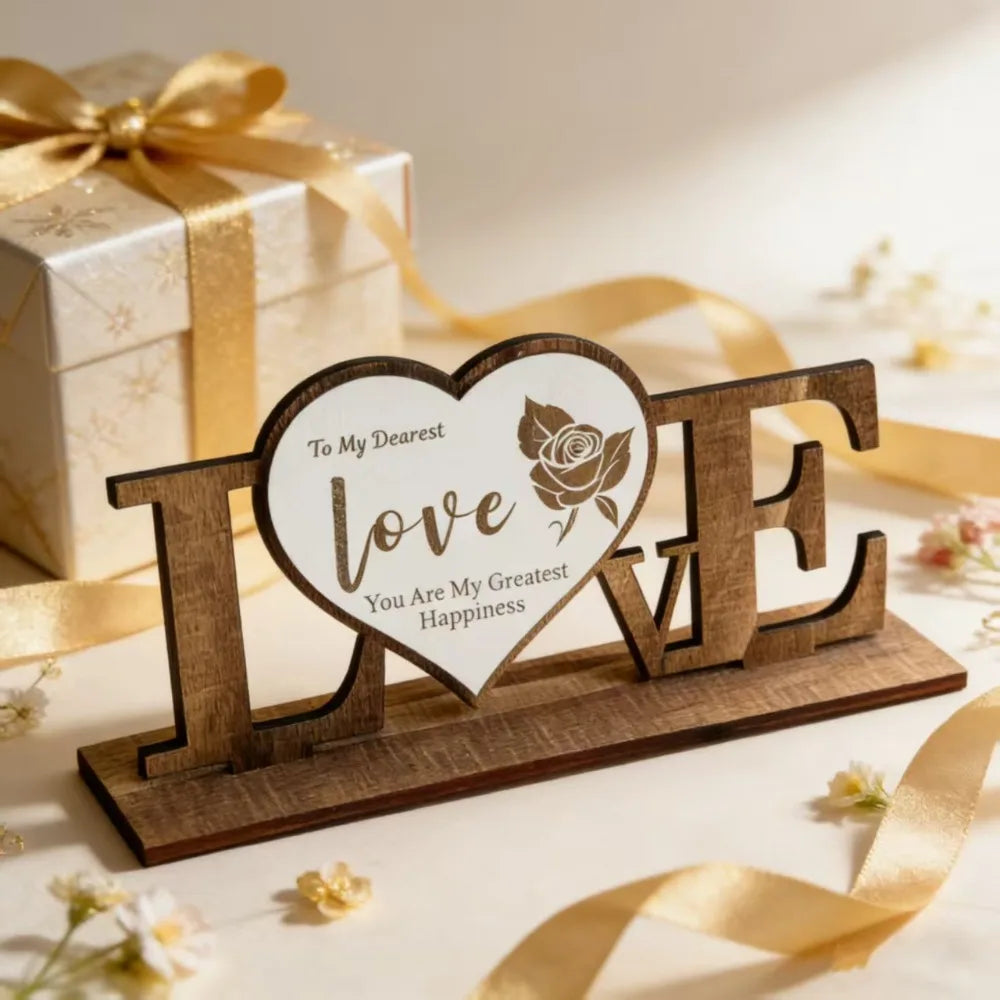 Handicraft Wooden Ornament Home Decoration Commemorative Gift Wooden Crafts Wooden Material Love Platform