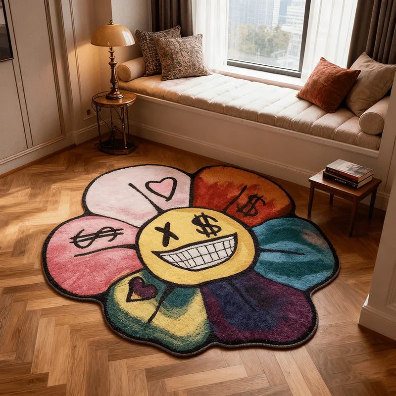 VIKAMA Color Dopamine Creative Bedroom Carpet Living Room Bedroom Comfort Foot Mat Bathroom Absorb water Mat Home Decor