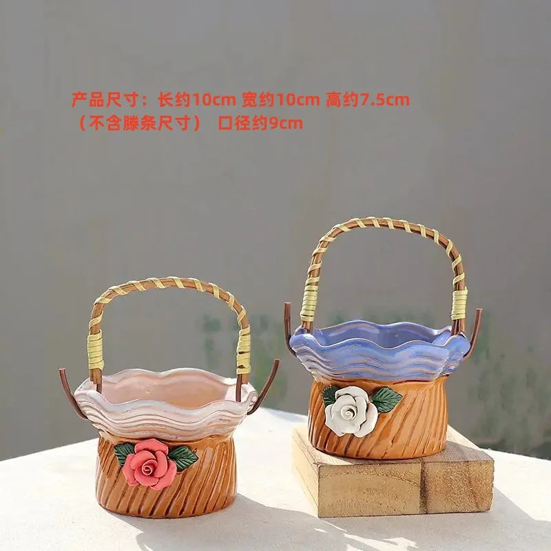 ZML Home Furnishing Simple Hanging Basket Gardening Platter Ornament