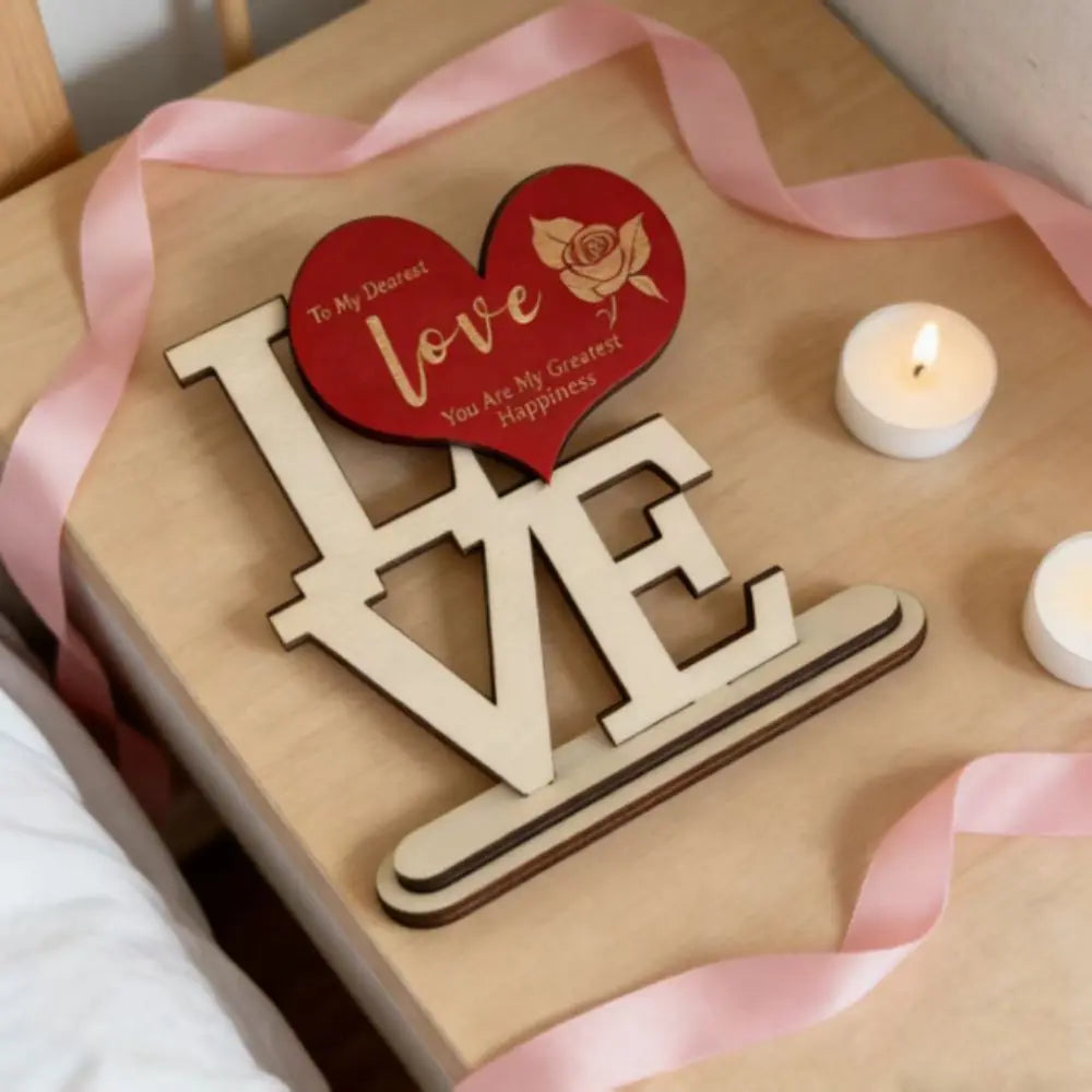 Handicraft Wooden Ornament Home Decoration Commemorative Gift Wooden Crafts Wooden Material Love Platform