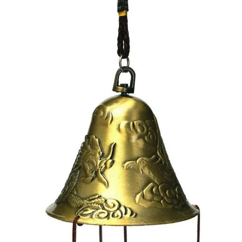 Garden Wind Chimes Dragon Bells Lucky Metal Copper Alloy Hanging Wall Mounted Bells Wall Decorations Home Furnishings