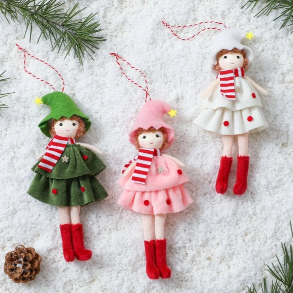 3pcs Cake Skirt Angel Pendant Christmas Tree Pendant - Ideal Decoration for Garden Home Furnishings and Festival Parties