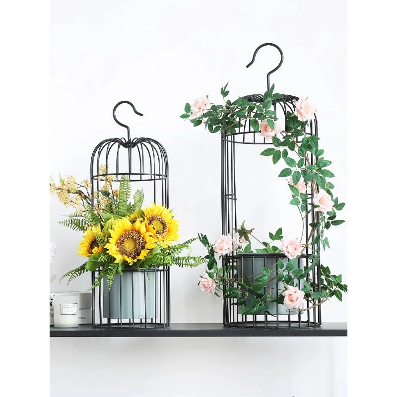 Birdcage wrought iron flower ware, garden art soft decoration home furnishing, ornament simulation flower ware, designer model r