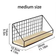 1pc Creative Wall Mounted Shelves, Bedroom Iron Wall Hanging Storage Shelves, Storage Baskets, Hanging Shelves, Home Furnishings