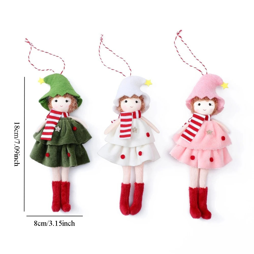 3pcs Cake Skirt Angel Pendant Christmas Tree Pendant - Ideal Decoration for Garden Home Furnishings and Festival Parties