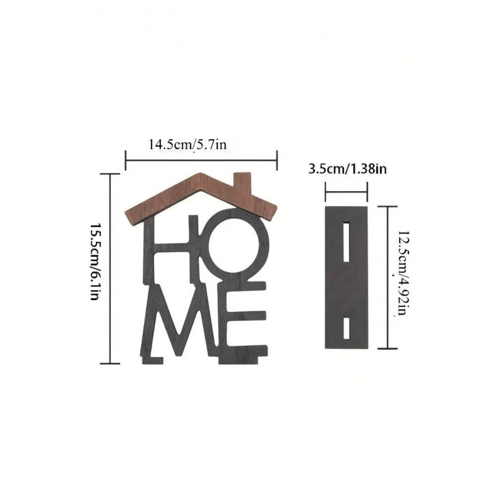 Wooden Home Letter Table Decor, Creative Hollow Home Sign Wooden Craft Ornament for Living Room Desktop Shelf Decor Shelf Decor