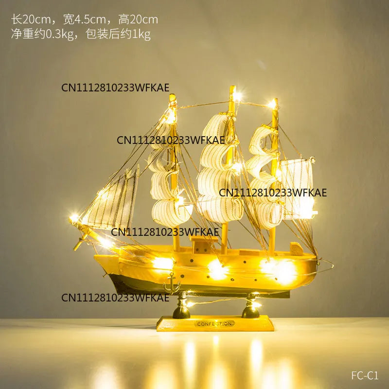 Home creative craft decoration sailboat model wine cabinet room bedroom living room smooth sailing desktop small ornament