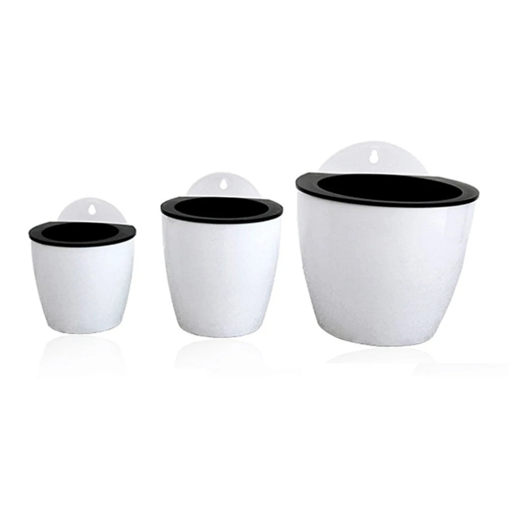 Wall-mounted Flower Pot Automatic Water-absorbing Plastic Green Dill Soil Or Hydroponics System Pot For Wall Balcony Flower Pot