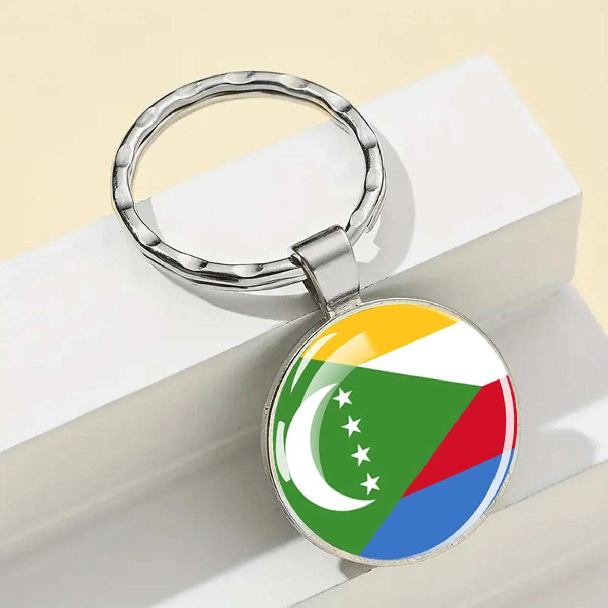 African National Flags Keychain Africa Country Algeria South African Morocco Egypt Nigeria Flag Glass Key Chain Patriot Gift