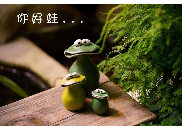 Cartoon Creative Big Mouth Frog Garden Balcony Desktop Decoration Rural Home Furnishings Creative Fashion Decoration Toys