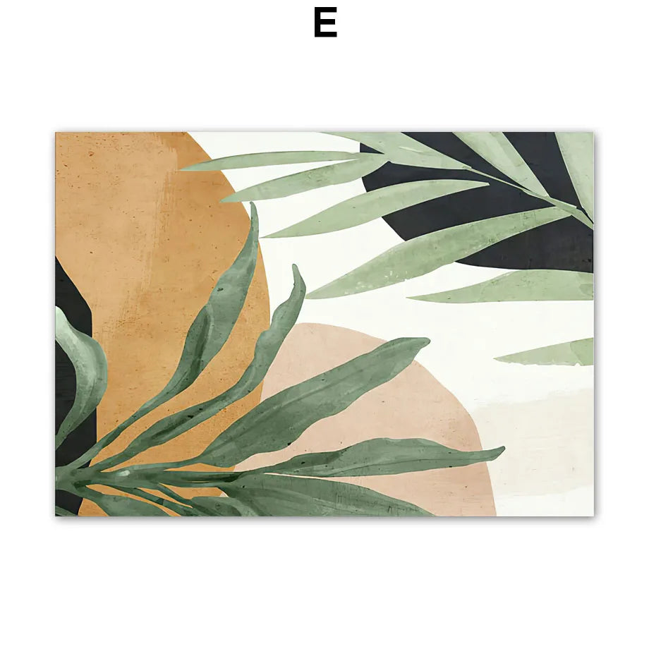 African Woman Abstract Leaves Wall Art Canvas Painting Nordic Black Girl Posters And Prints Pictures For Living Room Home Decor