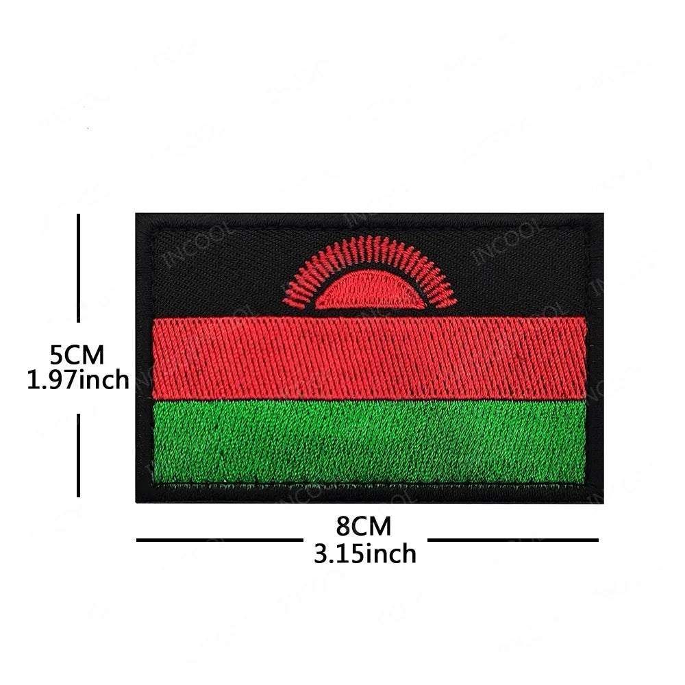 Africa National Flag Embroidered Patches Nigeria South Africa Morocco Eswatini Mauritius Armband Appliques Shoulder Flags Badges