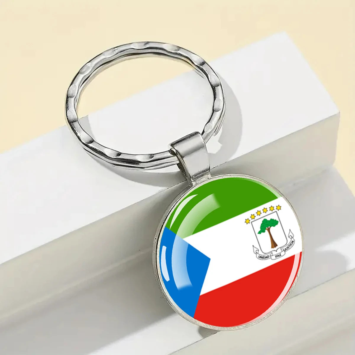 African National Flags Keychain Africa Country Algeria South African Morocco Egypt Nigeria Flag Glass Key Chain Patriot Gift