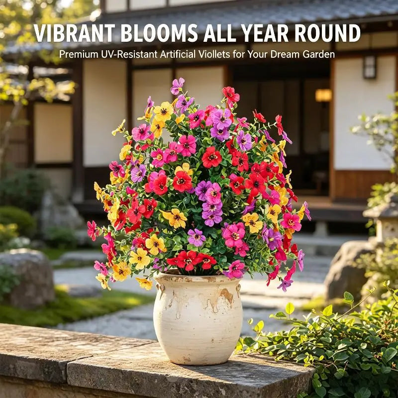 Artificial Flower,Artificial Petunias With Ground Stake, 18