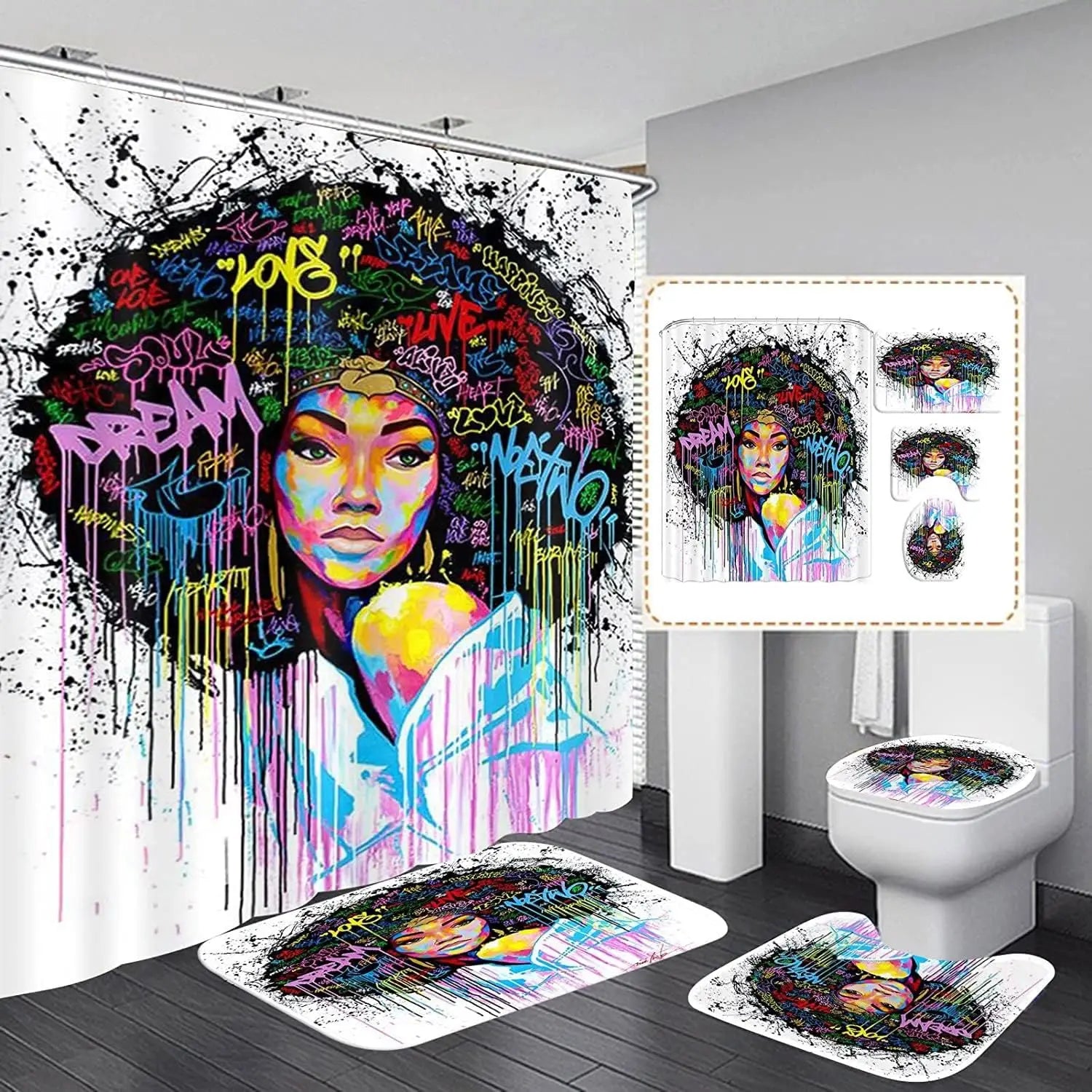 Christmas SnowmanprintingLinenShowerCurtainWaterproofBathCurtainsForBathroomBathtubLargeBathingCoverwithHooks