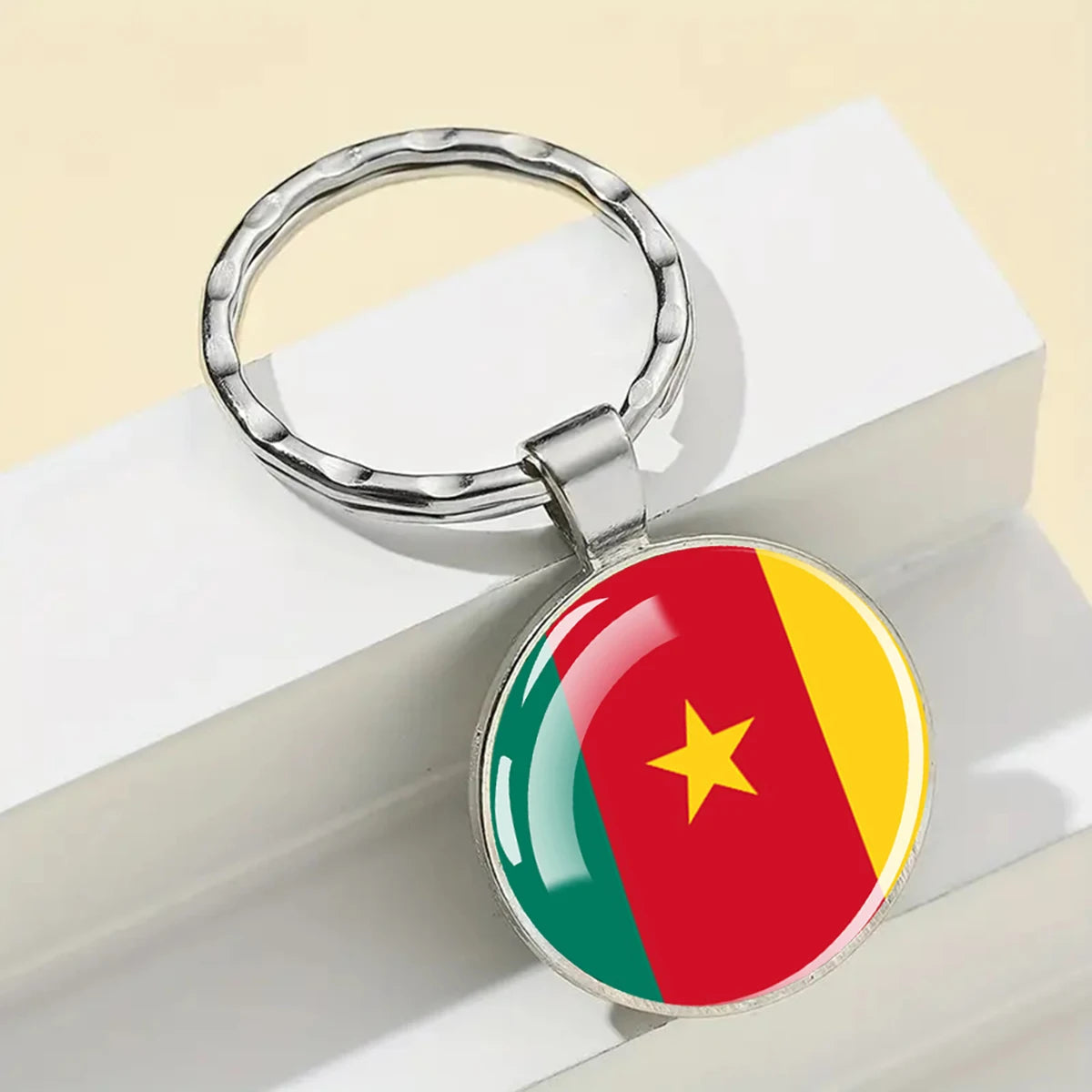 African National Flags Keychain Africa Country Algeria South African Morocco Egypt Nigeria Flag Glass Key Chain Patriot Gift
