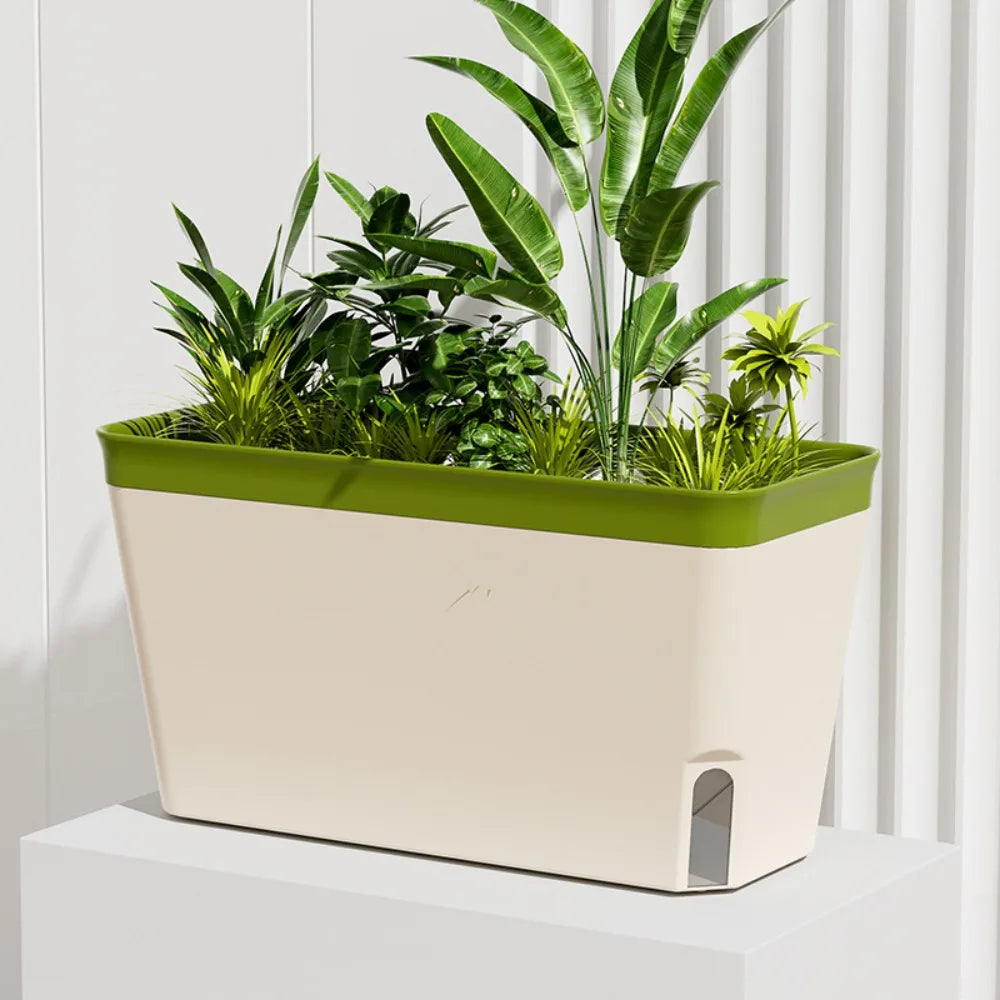 High Quality Modern Self Watering Planter Pots Decorative Visual Water Level Window Herb Planter Box Indoor Planter Vegetables