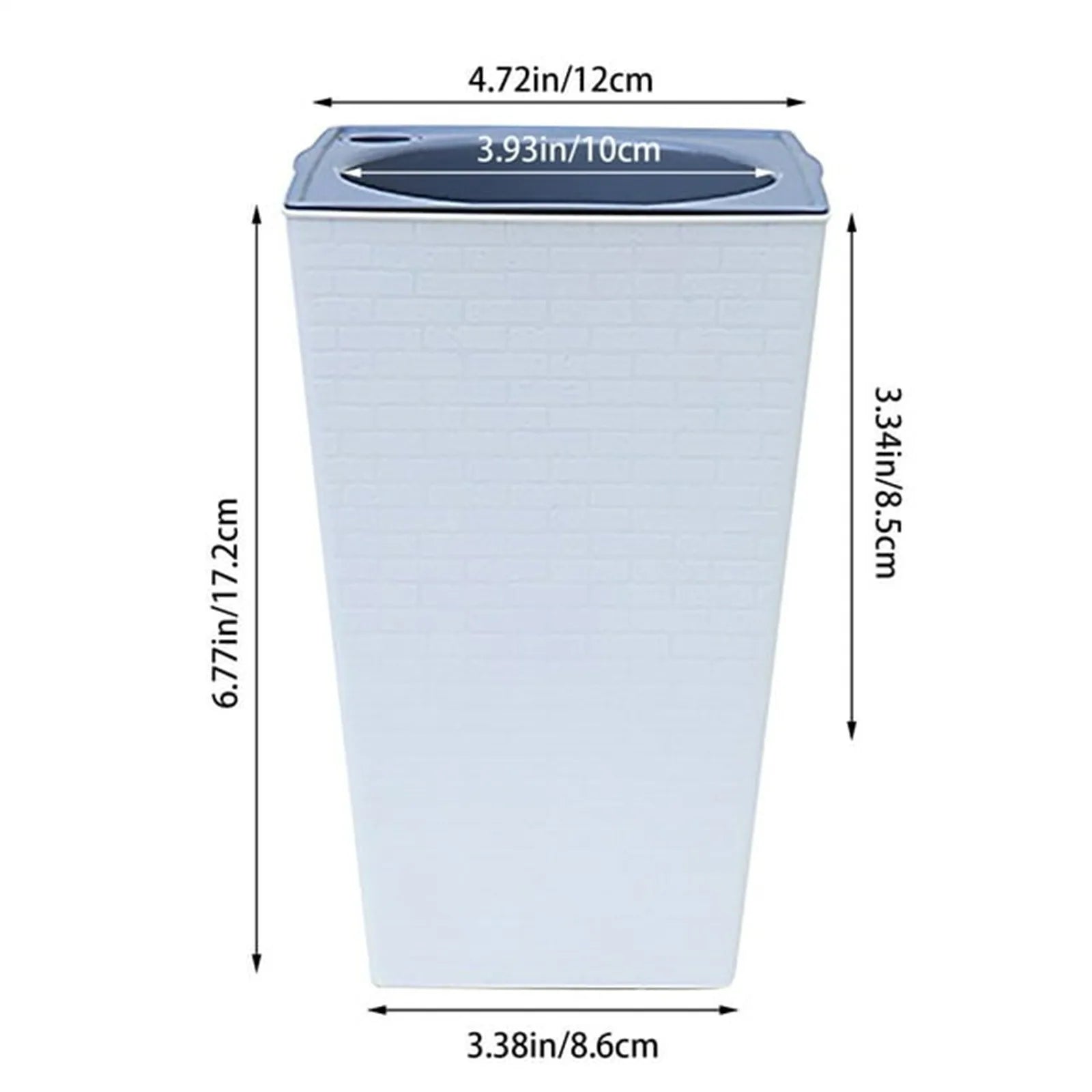 Large Flowerpot Imitation Metal Plastic Tall Planter Garden Accessories Brick Pattern Square Flower Pots With Inlet Watering