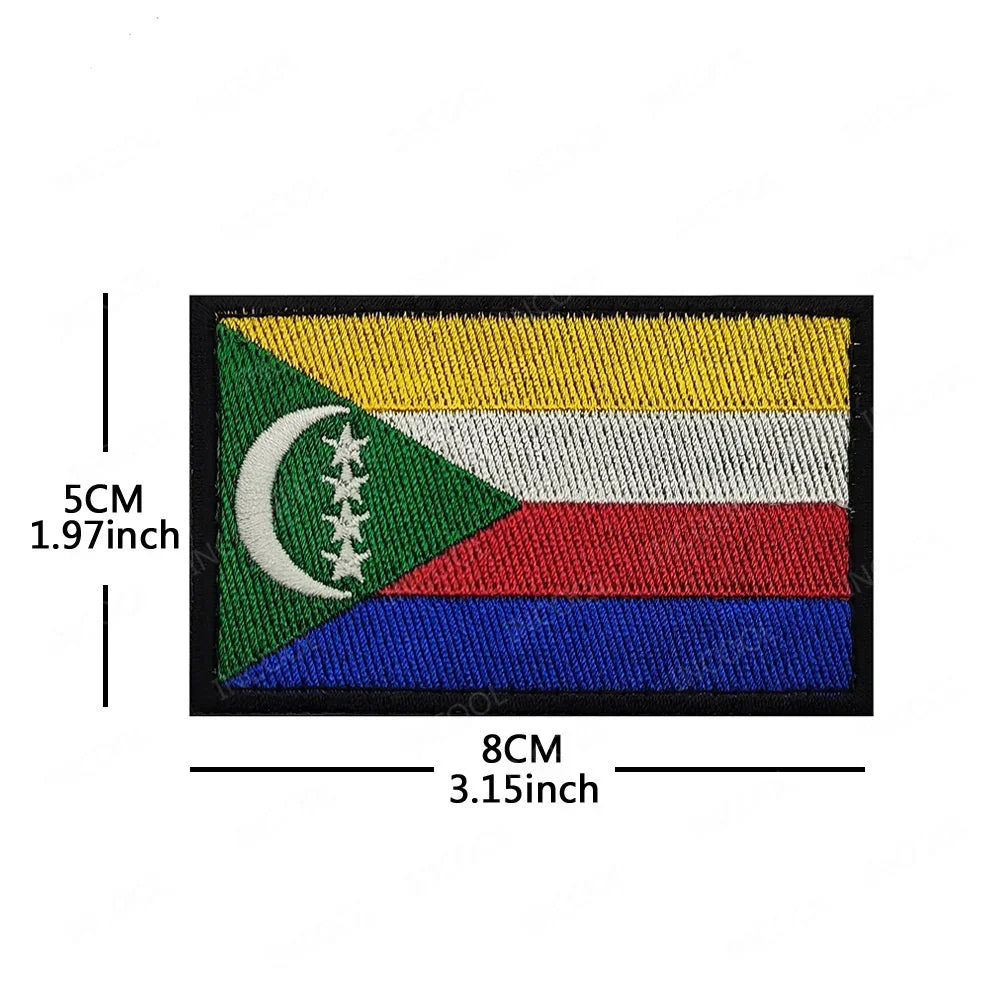 Africa National Flag Embroidered Patches Nigeria South Africa Morocco Eswatini Mauritius Armband Appliques Shoulder Flags Badges
