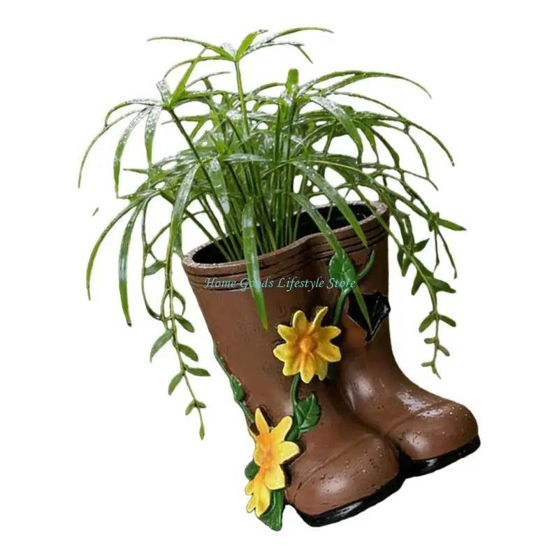 E74E Boot Planter Decorative Planter Boot Design Flower Pot Gardens Home Decors Gift