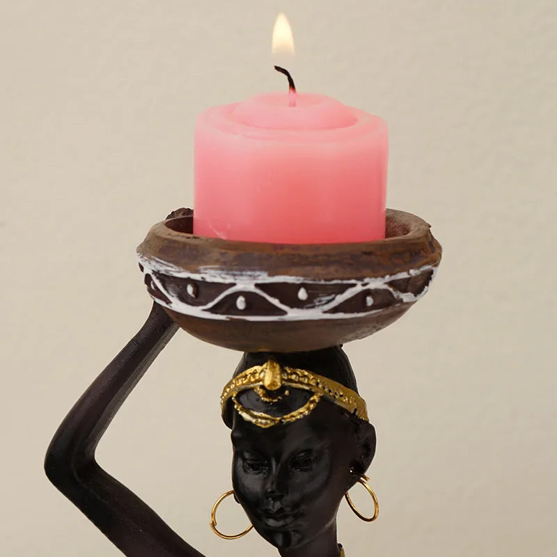 Resin Candle Holder Decoration Creative Black Candle Holder Home Entrance Decoration