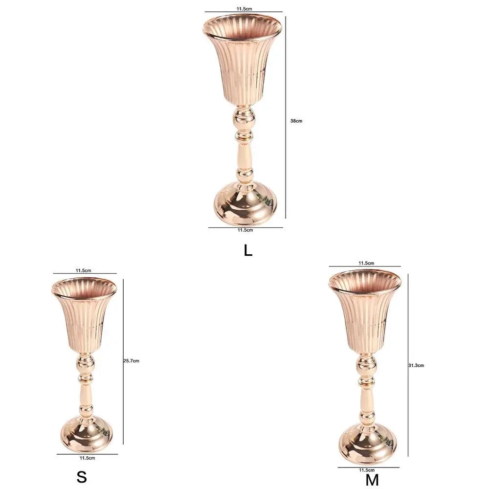 Table Gold Iron Vase Candle Holder Arrangement Wedding Flower Centerpiece Vase Wedding Props Vase Home Decoration Furnishings