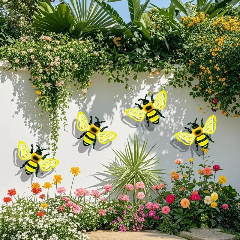 New 1/3pcs Iron Bees Ladybugs Butterflies Wall Decor Garden Decoration Outdoor Indoor Metal Craft Vibrant Home Furnishings