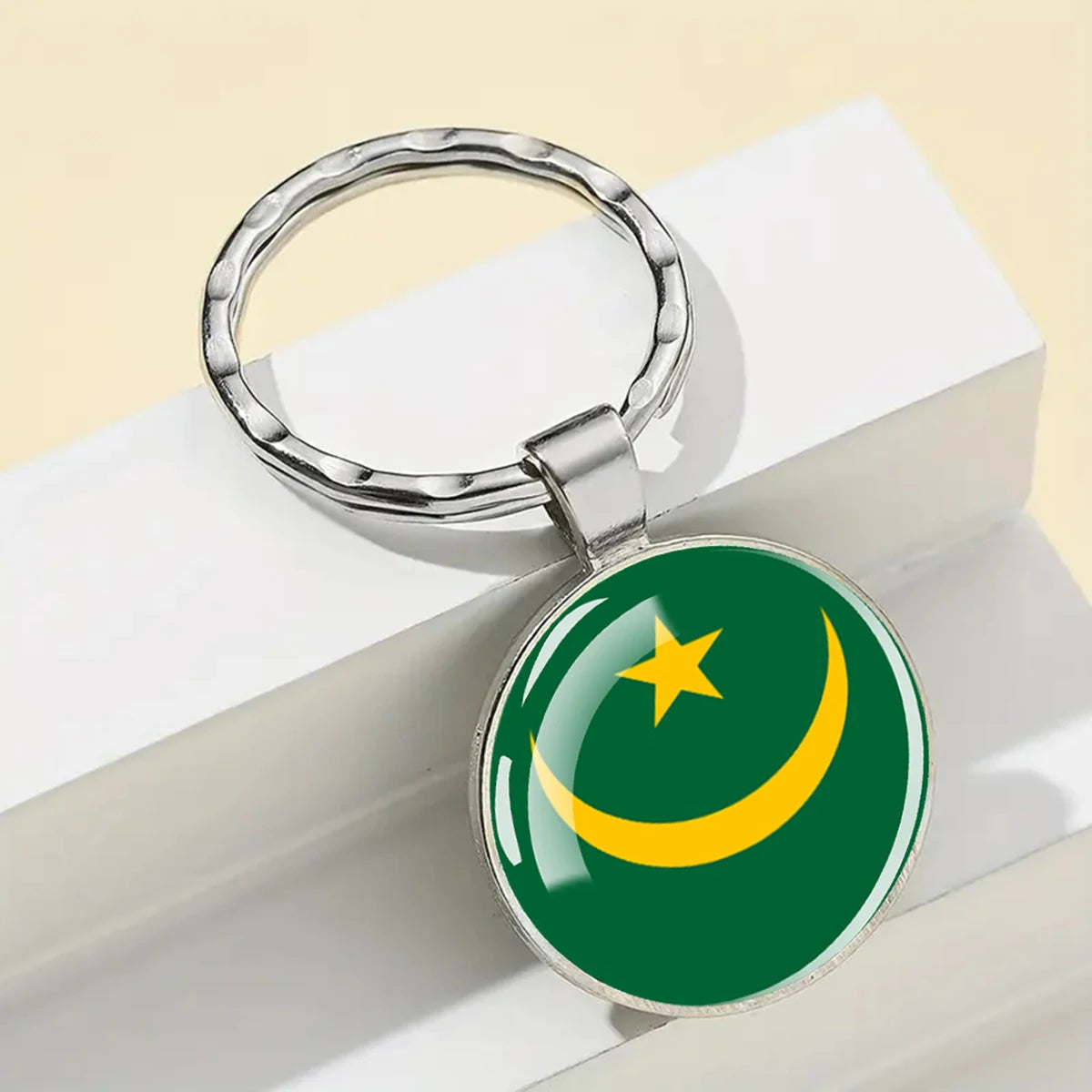 African National Flags Keychain Africa Country Algeria South African Morocco Egypt Nigeria Flag Glass Key Chain Patriot Gift