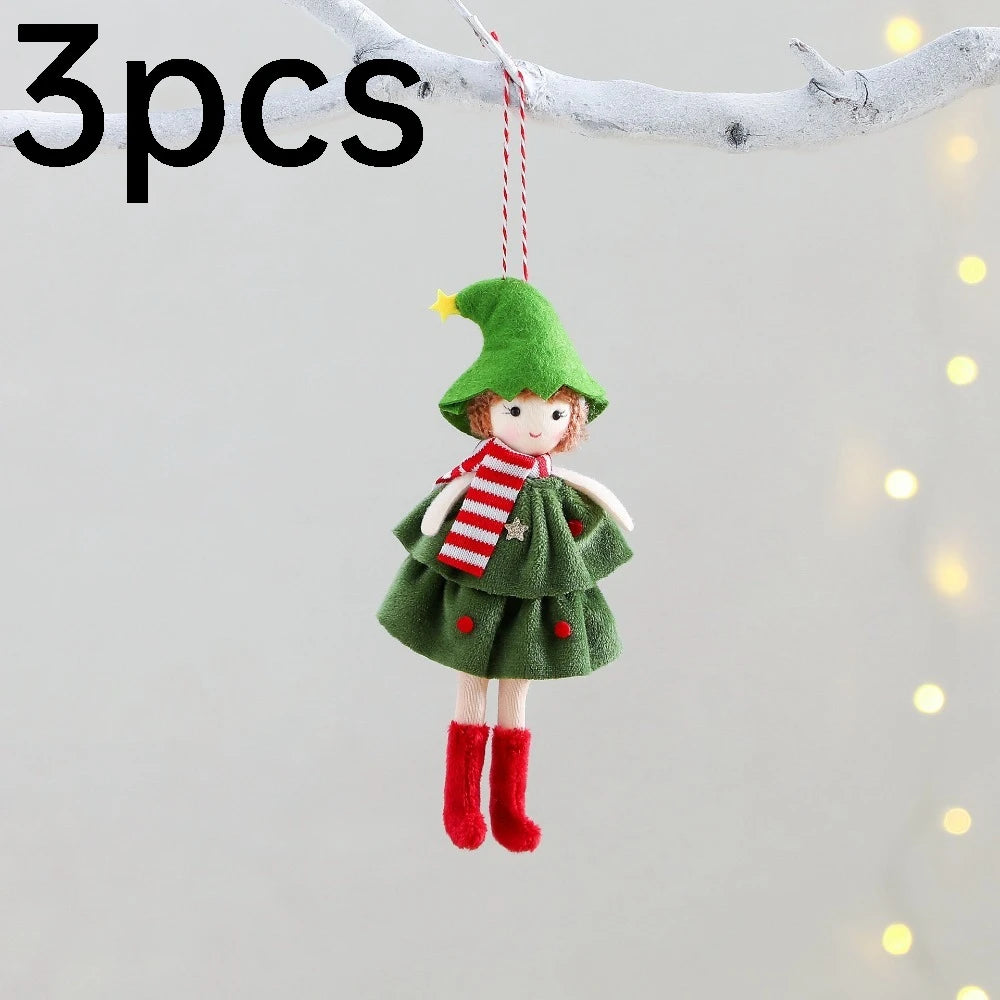 3pcs Cake Skirt Angel Pendant Christmas Tree Pendant - Ideal Decoration for Garden Home Furnishings and Festival Parties