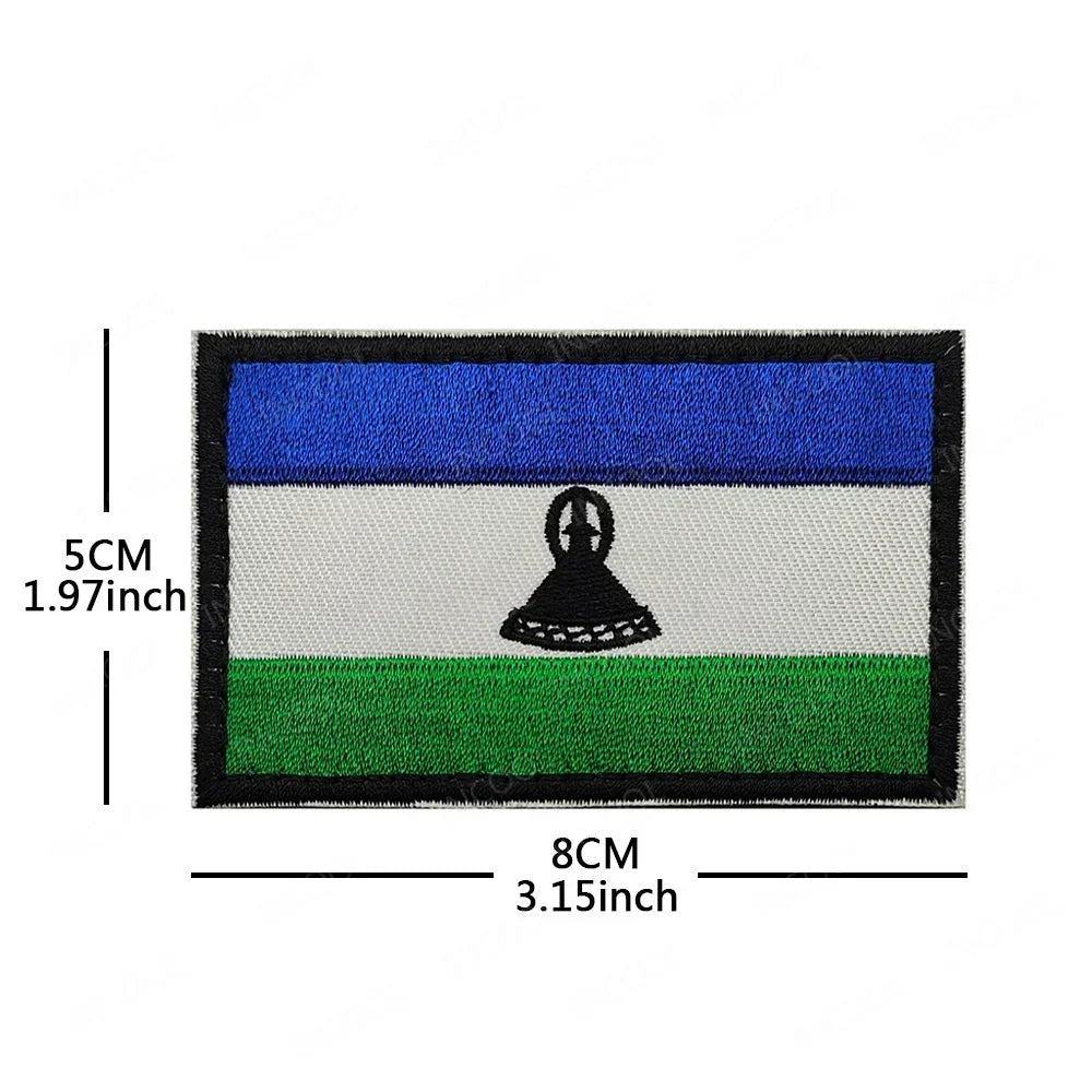 Africa National Flag Embroidered Patches Nigeria South Africa Morocco Eswatini Mauritius Armband Appliques Shoulder Flags Badges