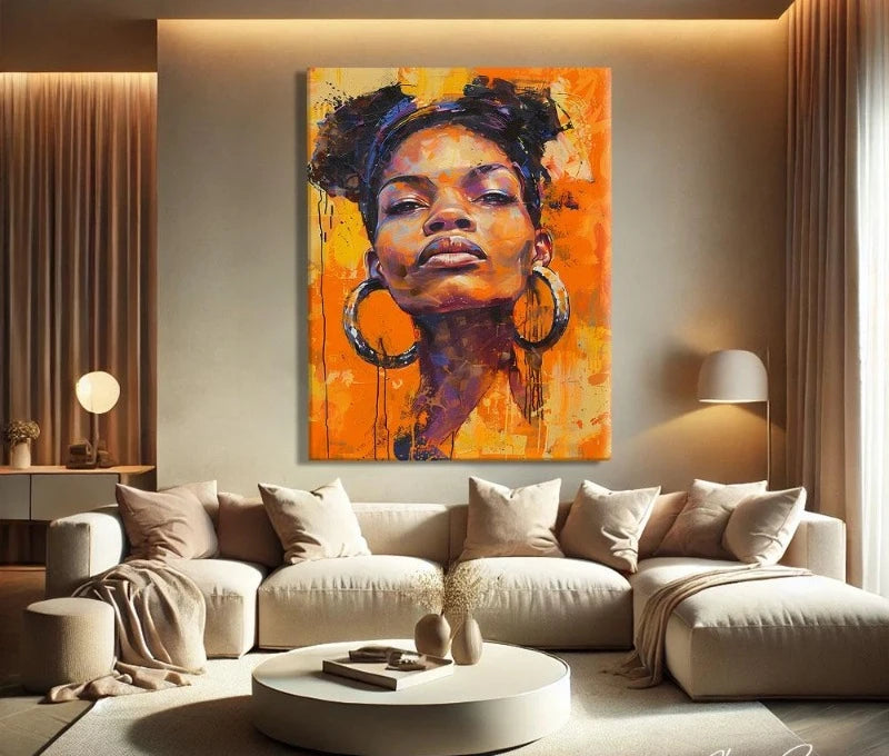 African Women Art Painting Poster Colourful Abstract African American Wall Art African Canvas Paintings Home Bedroom Decor