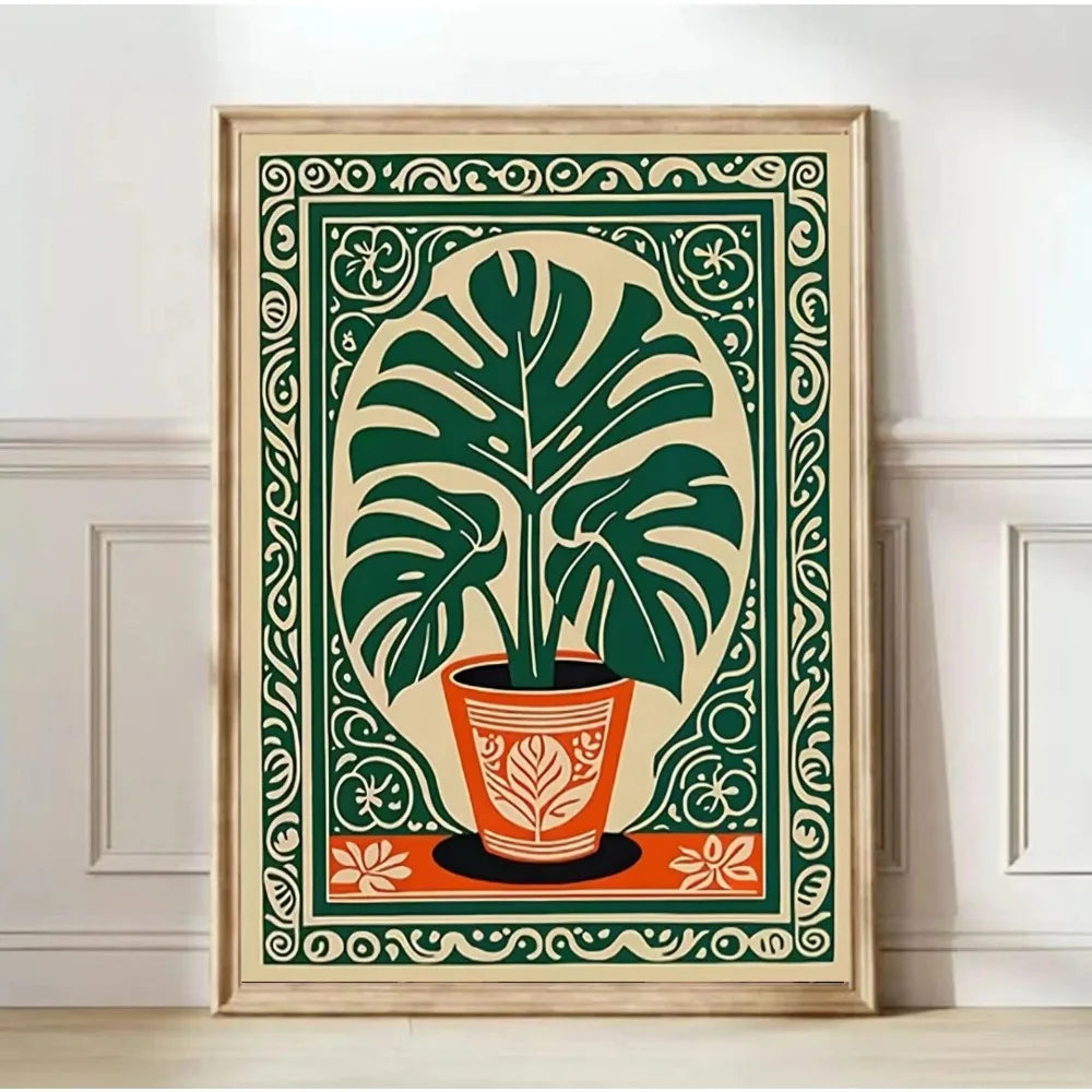 1 Frameless Retro Floral Print,Unique Creative Aesthetic Decor,Spring Decor Painting,Minimalist Wall Art,Living Room Bedroom Art