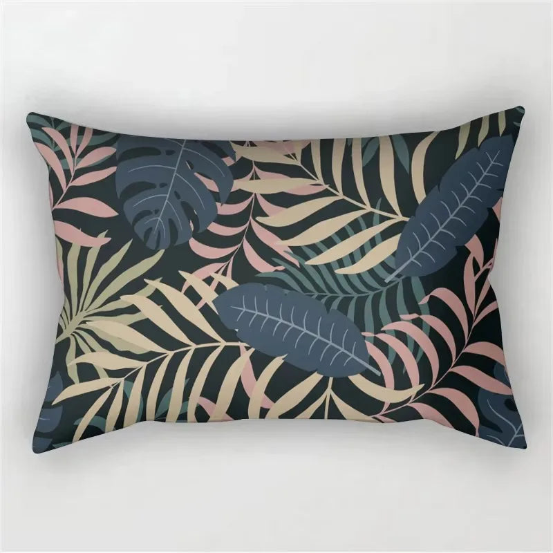 30X50cm Green Tropical Leaf Pattern Printing Decorative Living Room Backrest Home Furnishing Polyester Rectangular Pillowcase