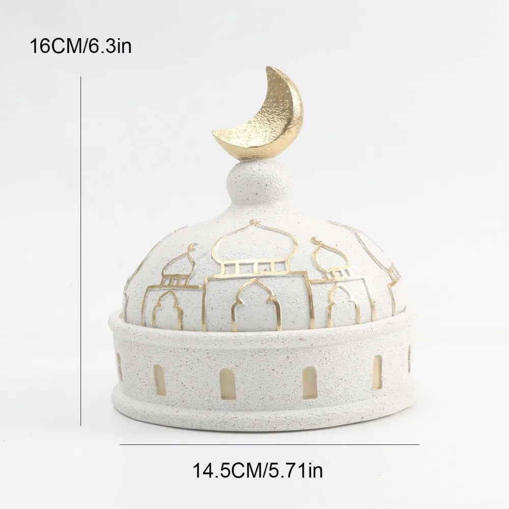 Middle Eastern Style Resin Statue Decor Castle House Kaaba Dome Mosque Islamic Desktop Ornament Islamic Theme Ramadan Muslim