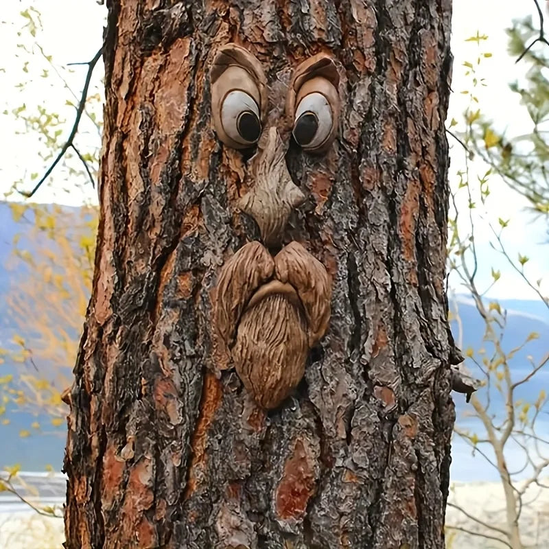 Tree Face Ornaments, Creative Garden Decorations, Resin Crafts, Yard Decor, Wall Embellishments