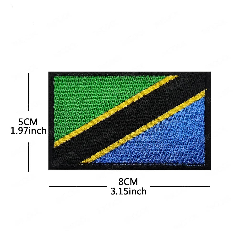 Africa National Flag Embroidered Patches Nigeria South Africa Morocco Eswatini Mauritius Armband Appliques Shoulder Flags Badges