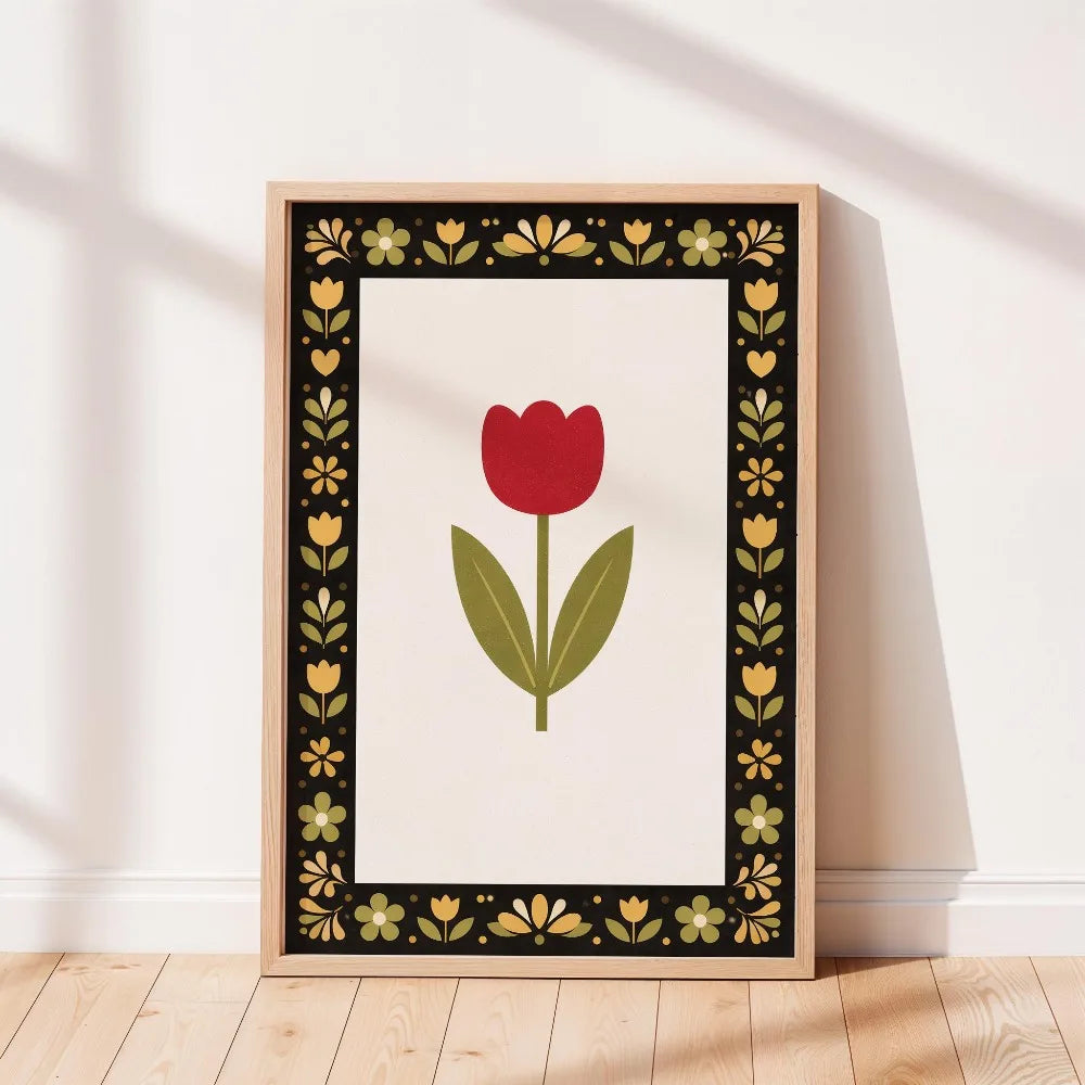 1 Frameless Retro Floral Print,Unique Creative Aesthetic Decor,Spring Decor Painting,Minimalist Wall Art,Living Room Bedroom Art