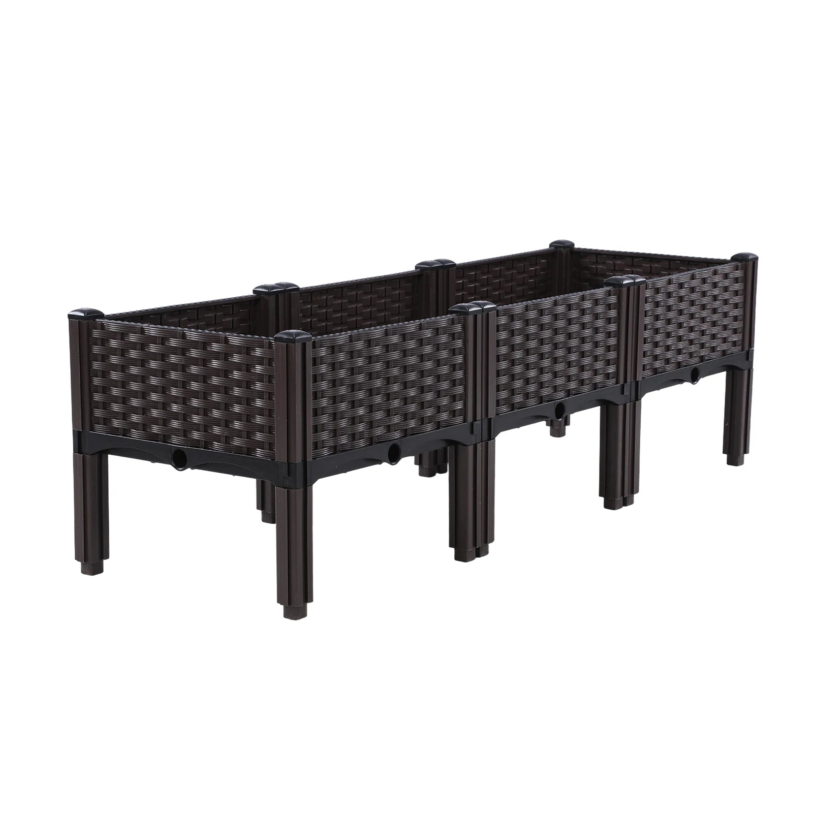 Plastic Planting Container with Drainage Holes Raised Bed Elevated Propagation Box for Gardening Vegetables Fruits Flowers Herbs