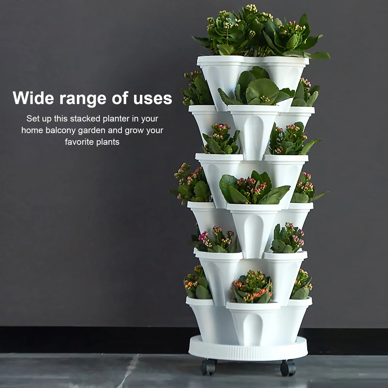 Stackable Vertical Planter Planting Nursery Pots for Garden Strawberry