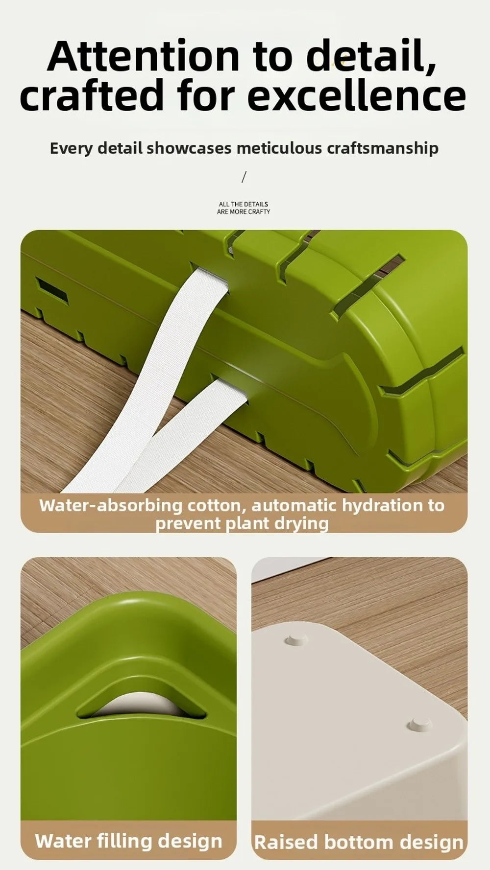 High Quality Modern Self Watering Planter Pots Decorative Visual Water Level Window Herb Planter Box Indoor Planter Vegetables