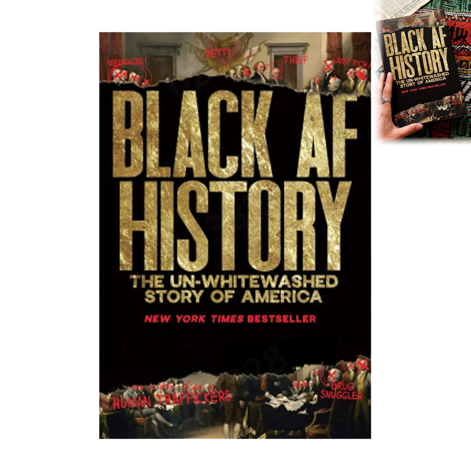 Black AF History Book African American Heritage Educational Reading Material High Contrast Cover Durable Paper