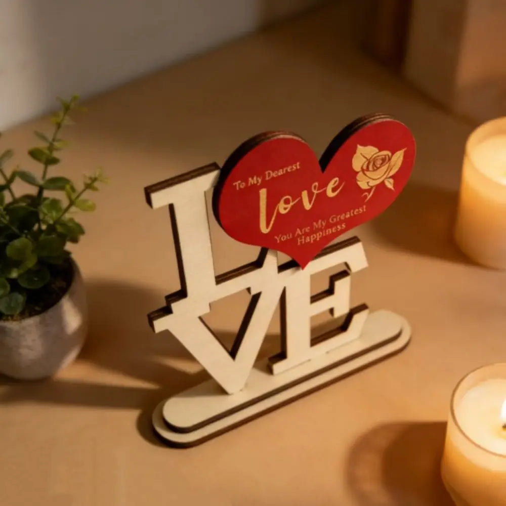 Handicraft Wooden Ornament Home Decoration Commemorative Gift Wooden Crafts Wooden Material Love Platform