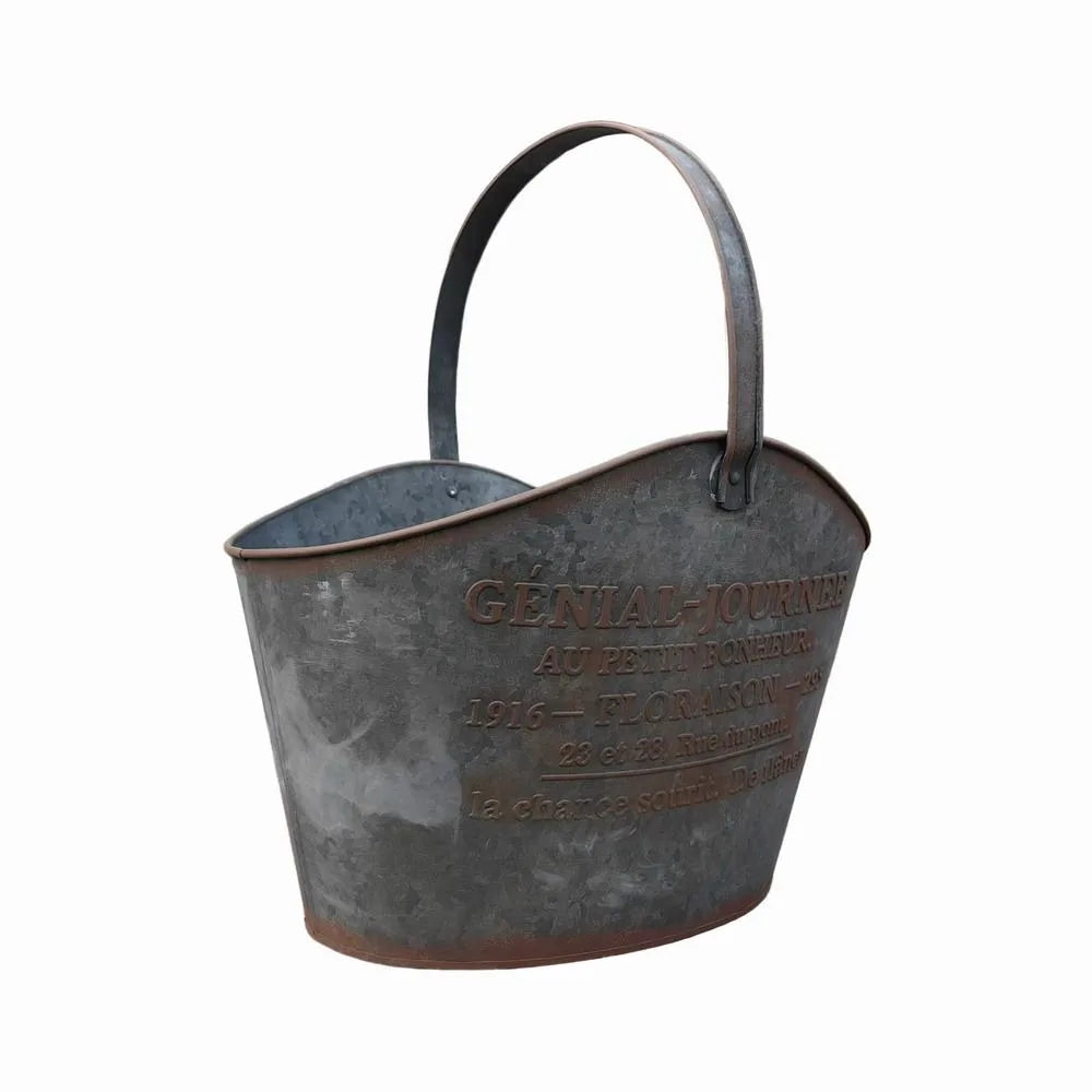 Metal Ironwork Flower Basket Home Furnishings Courtyard Tool Storage Hanging Basket Garden Balcony European Retro Style Decorate