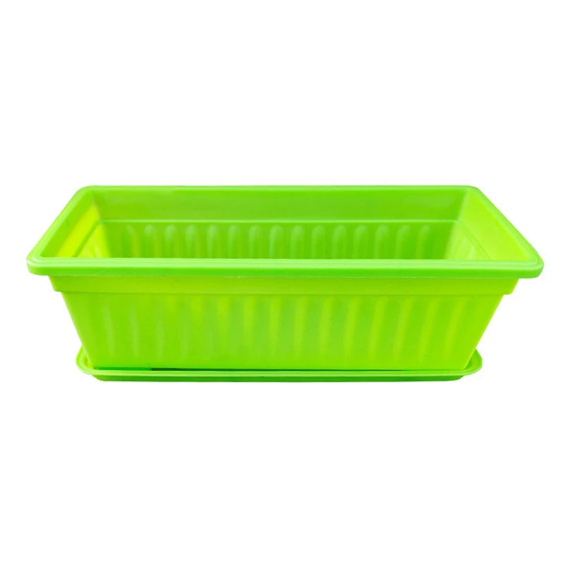 Breathable Plastic Rectangular Flowerpots 1Set Vegetable Planters For Balcony Indoor Gardening Plant Pot Home Garden Decor
