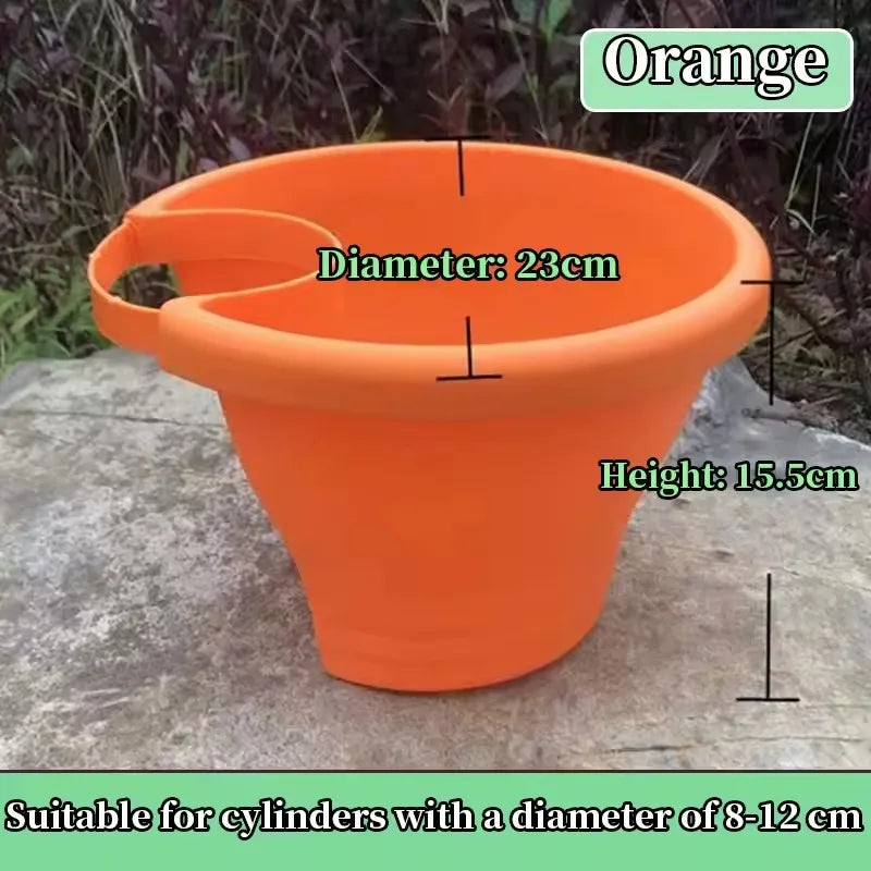 Hanging Flower Pot Creative Basket Storage Gutter Downspout Flowerpot Indoor Useful Railing Hanging Planter Plastic Flower Pot