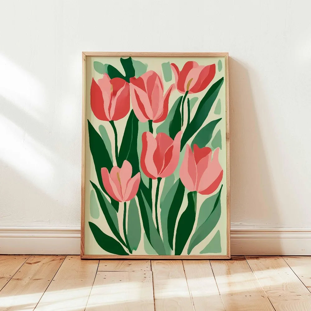 1 Frameless Retro Floral Print,Unique Creative Aesthetic Decor,Spring Decor Painting,Minimalist Wall Art,Living Room Bedroom Art