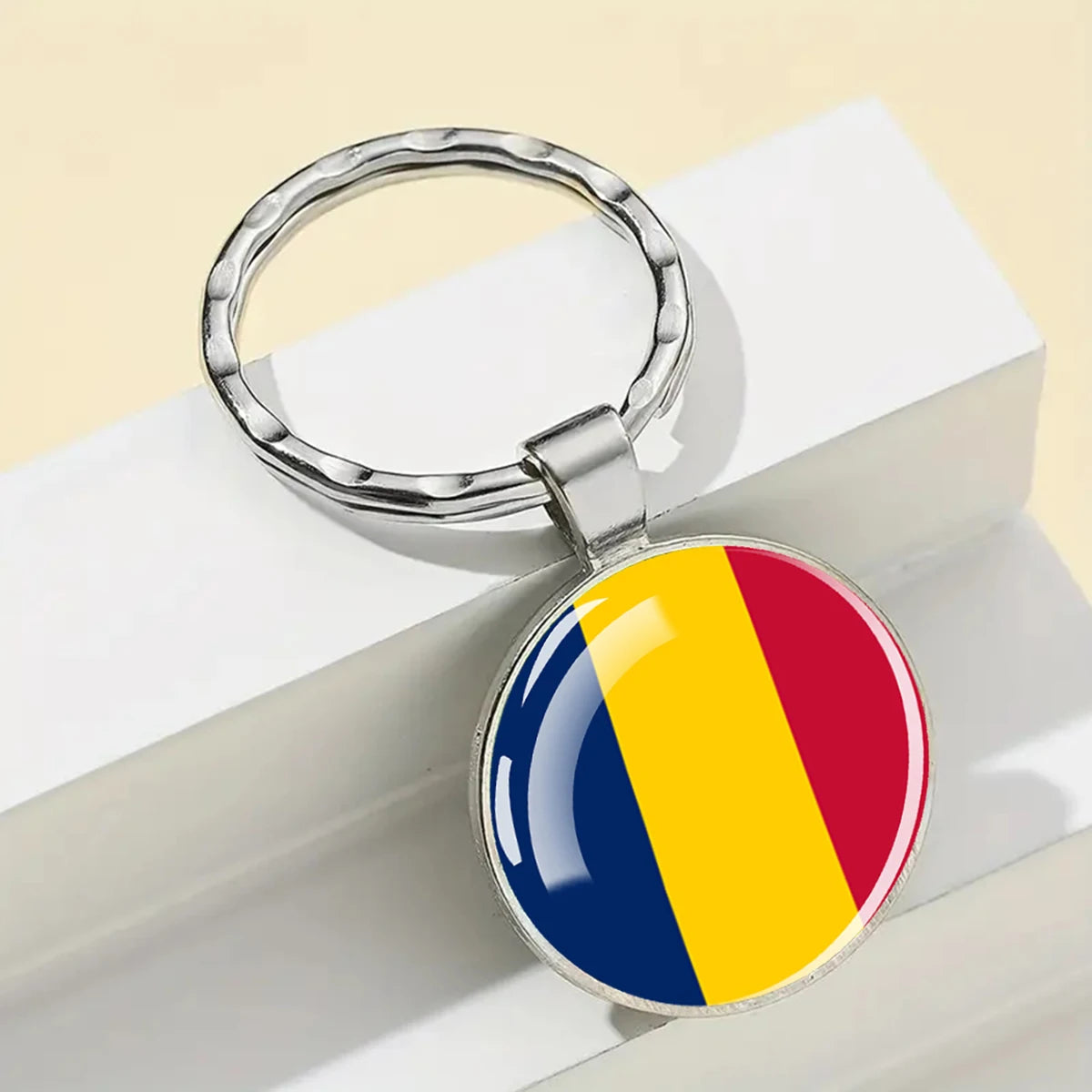 African National Flags Keychain Africa Country Algeria South African Morocco Egypt Nigeria Flag Glass Key Chain Patriot Gift
