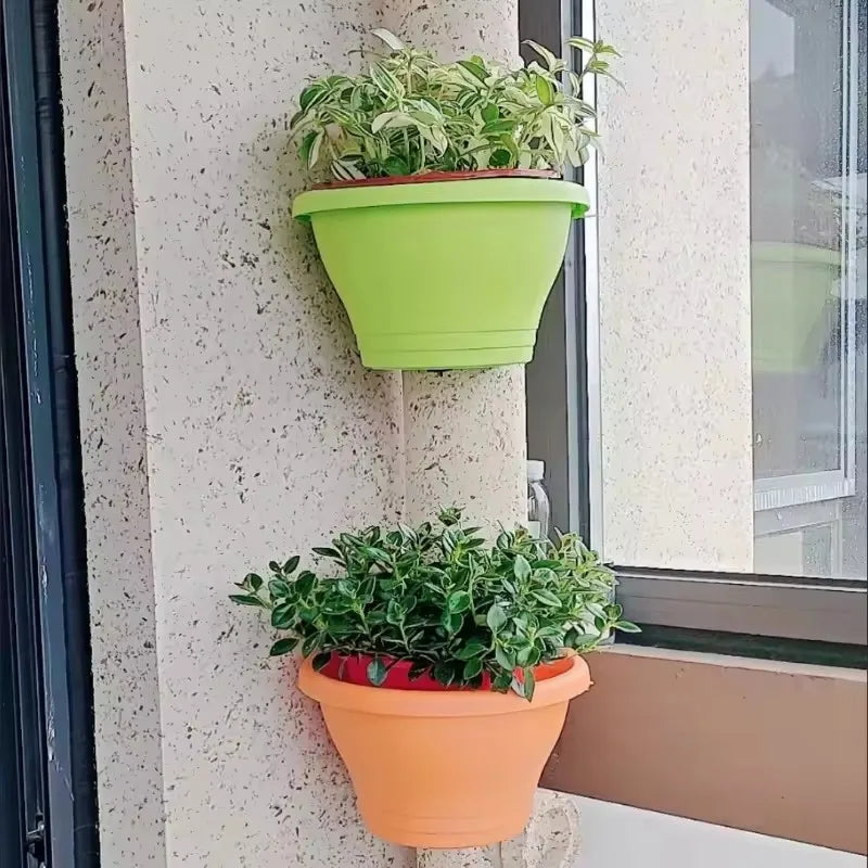 Hanging Flower Pot Creative Basket Storage Gutter Downspout Flowerpot Indoor Useful Railing Hanging Planter Plastic Flower Pot