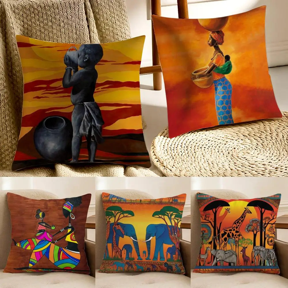 Abstract Painting African Living Cushion Cover Pillowcase Anti-dustmite living Room Sofa Decor Cushion Room