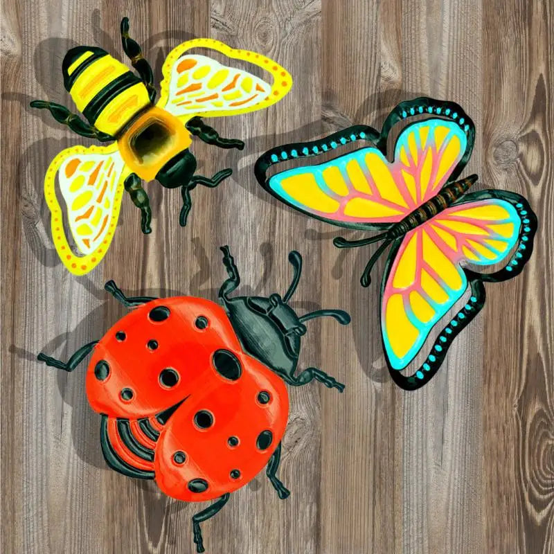 New 1/3pcs Iron Bees Ladybugs Butterflies Wall Decor Garden Decoration Outdoor Indoor Metal Craft Vibrant Home Furnishings